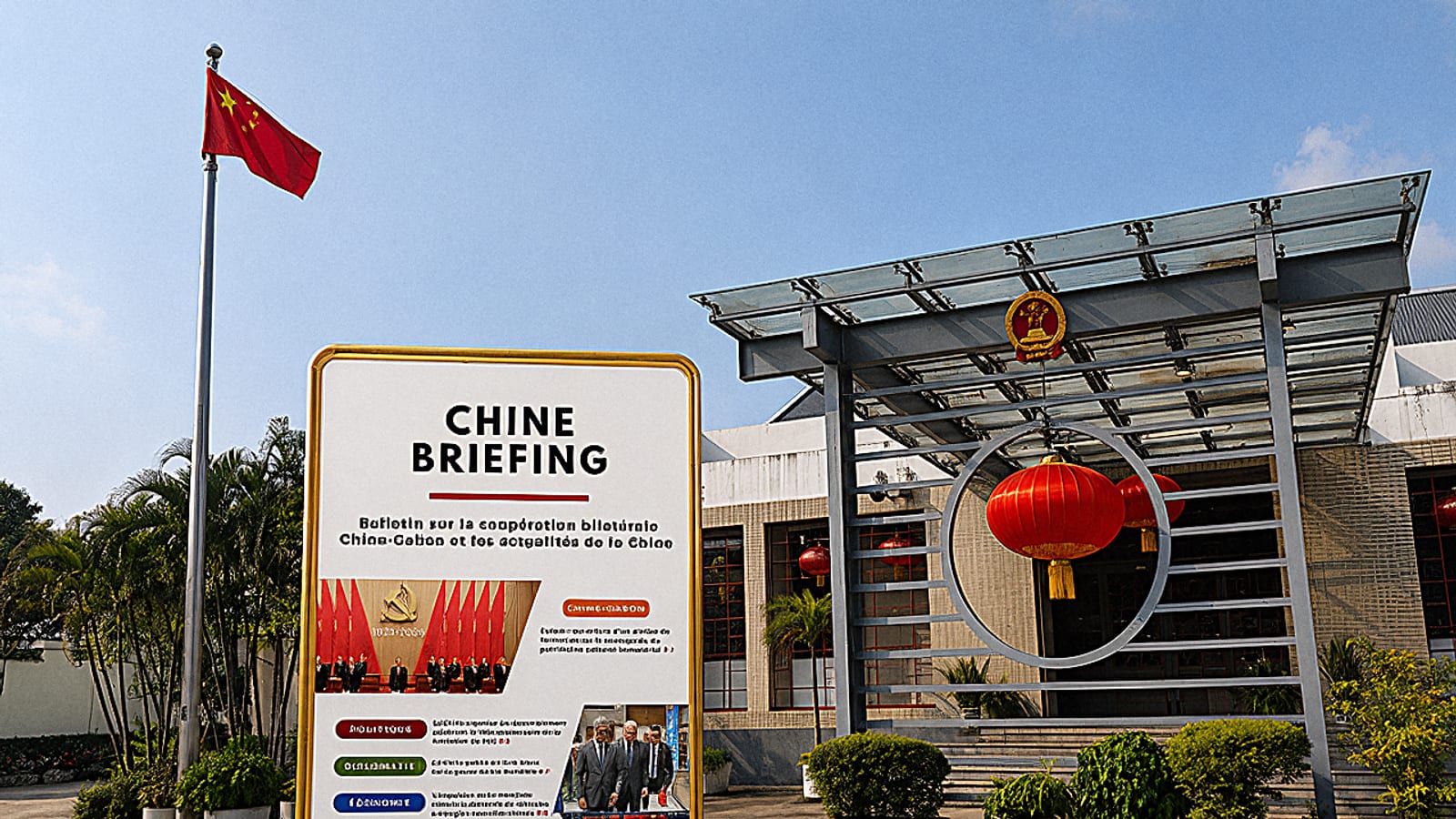 Bâtiment de l'ambassade de Chine à Libreville, illustration de la diplomatie chinoise au Gabon