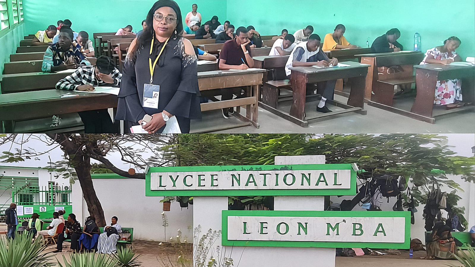 Candidats du baccalauréat gabonais en train de composer dans une salle d'examen