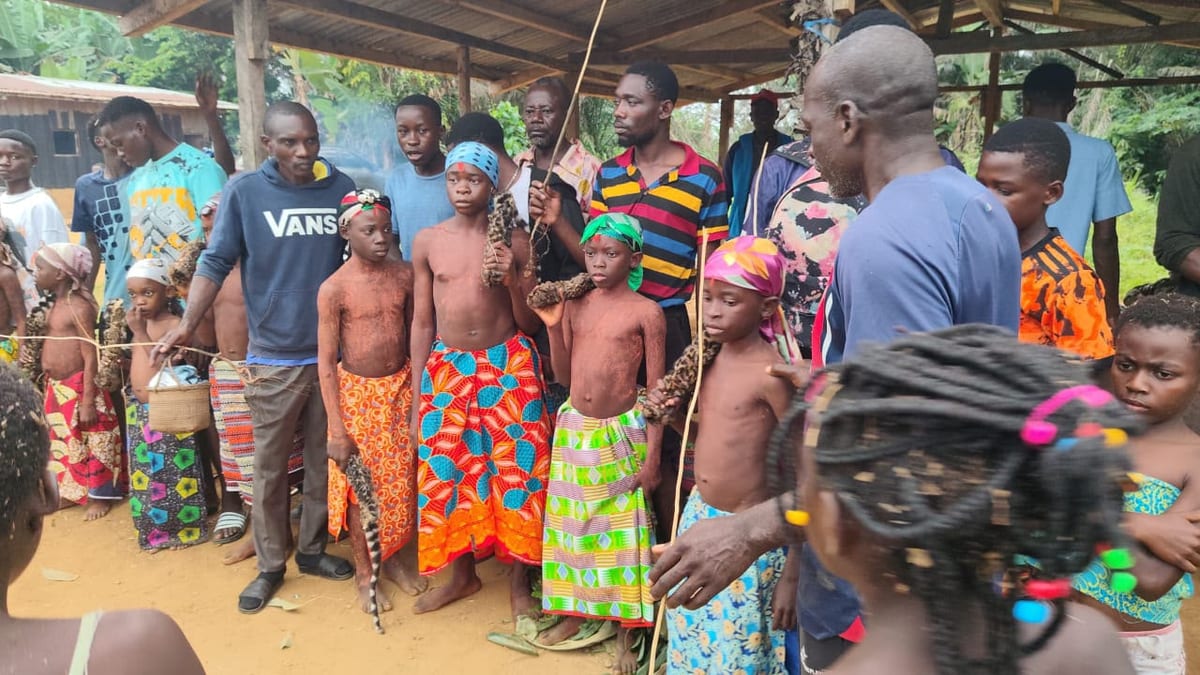 Paysage d'un village traditionnel dans la province du Haut-Ogooué au Gabon