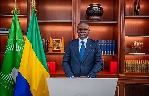 Le Président gabonais s'exprimant lors d'une cérémonie officielle à Rabat