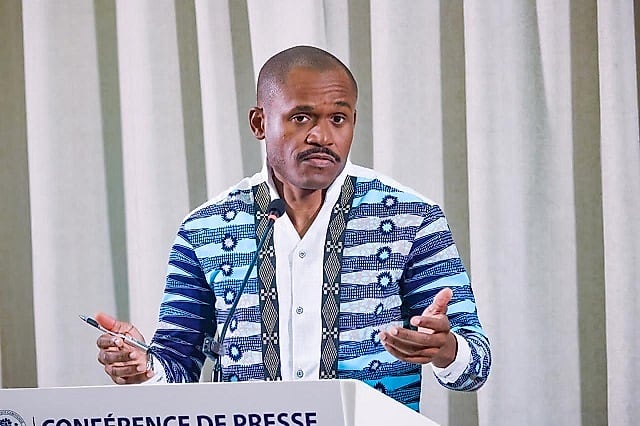 Conférence de presse à la présidence de la République à Libreville