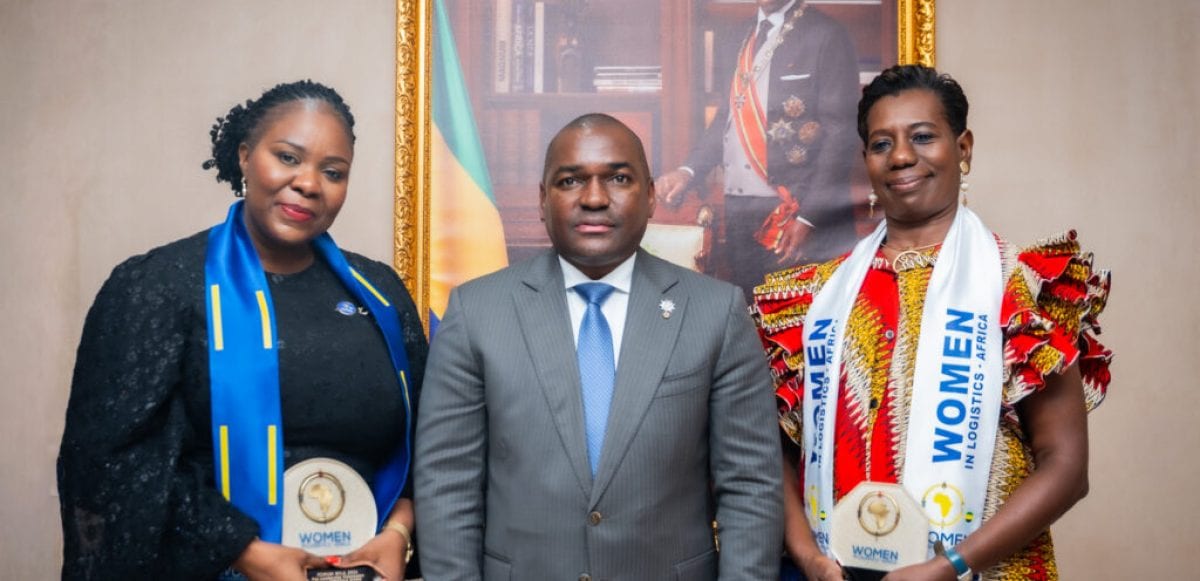 Audience officielle au ministère des Transports avec les lauréates gabonaises du forum Women in Logistics Africa.