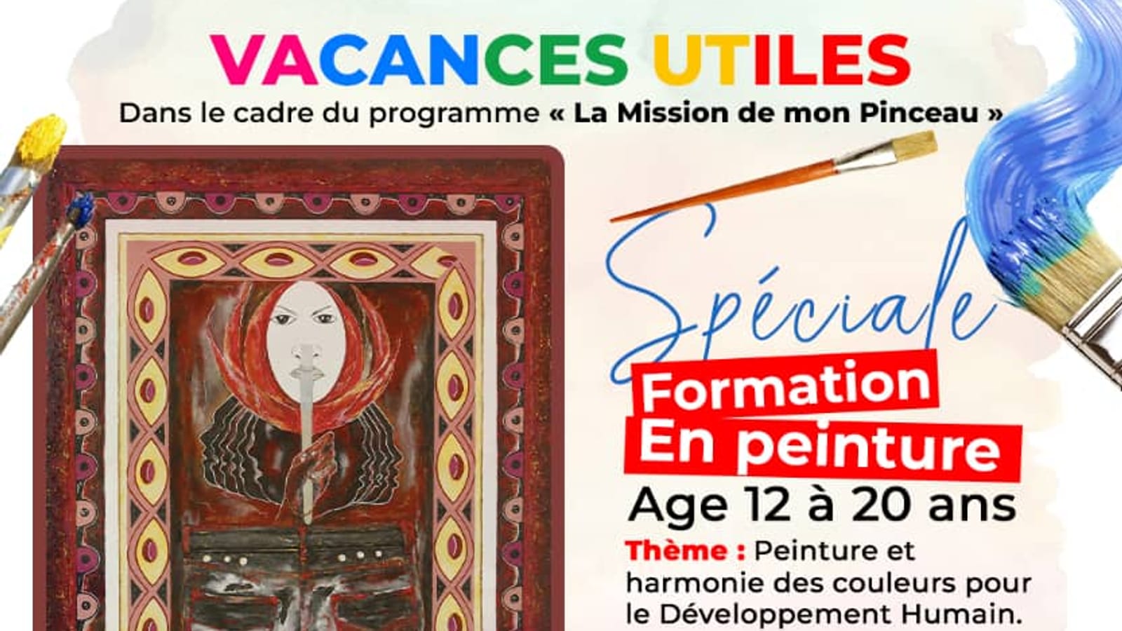 Jeunes participants à un atelier de peinture pendant les vacances