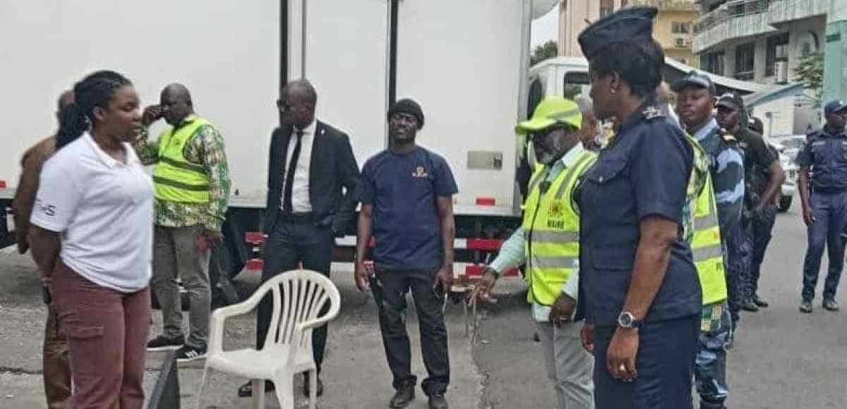 Espace public urbain de Libreville en cours d'aménagement