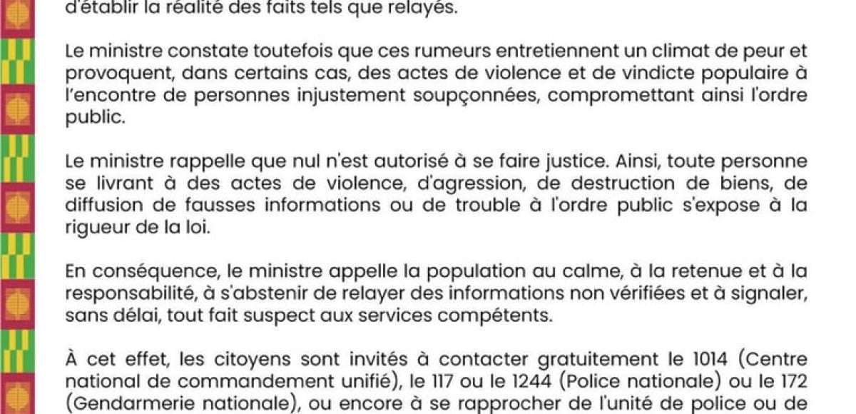 Illustration symbolisant un communiqué officiel du gouvernement togolais