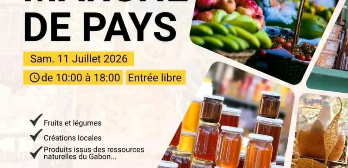 Stand d'un marché artisanal en plein air avec produits locaux