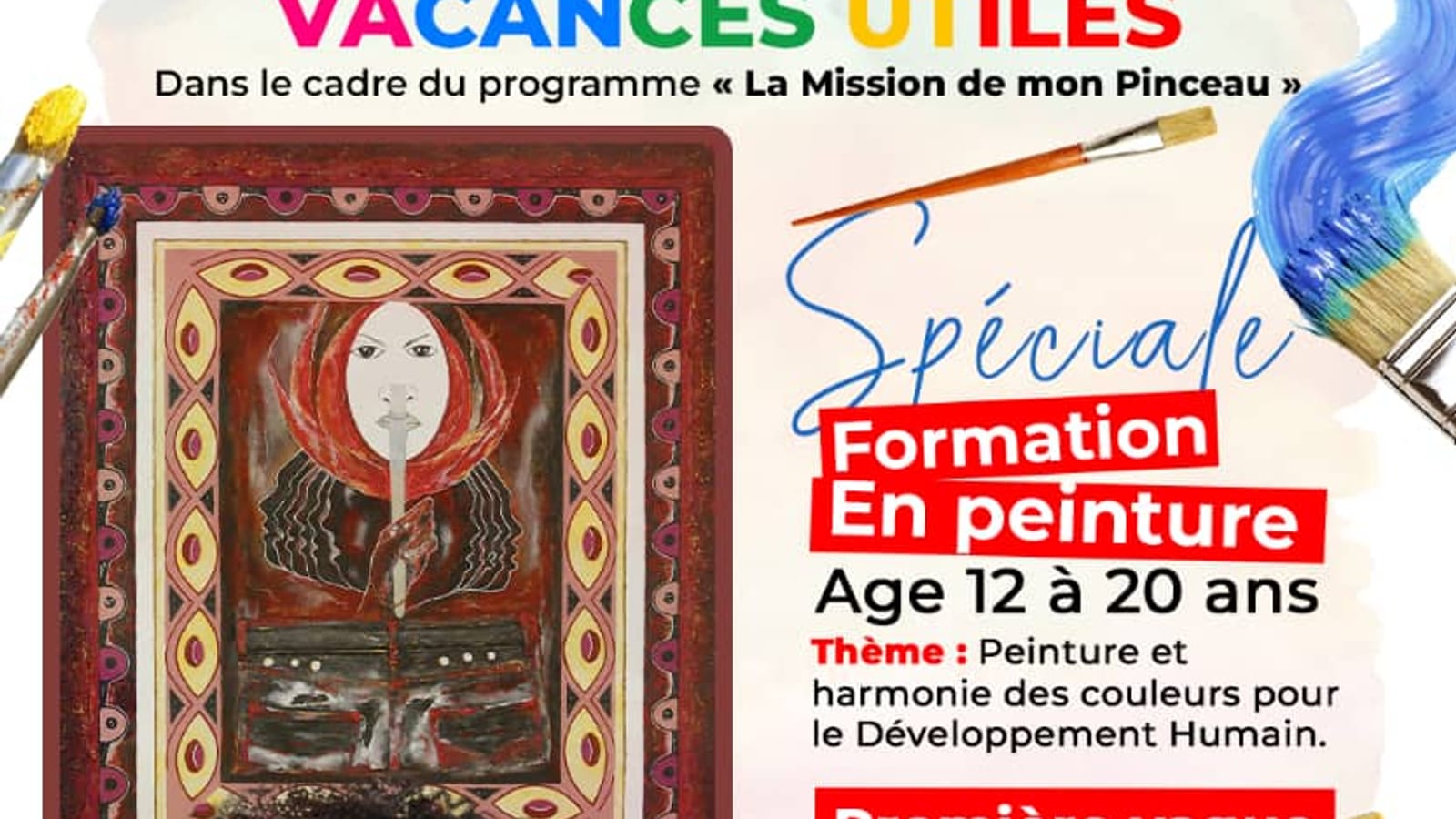 Des jeunes participent à un atelier de peinture en plein air