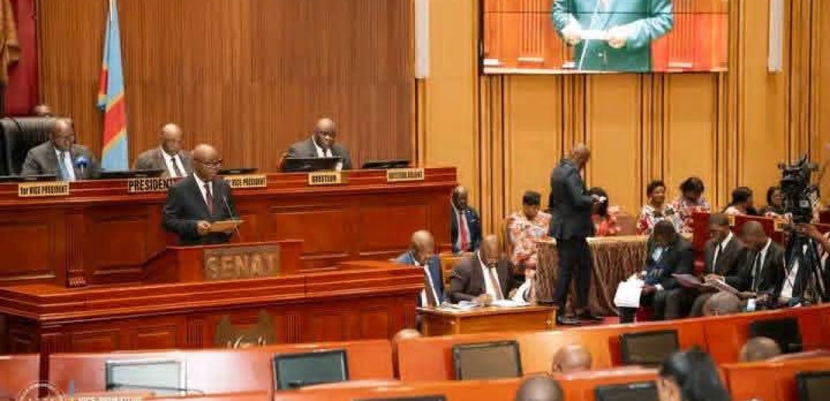 Hémicycle du Sénat de la RDC lors d'une séance parlementaire
