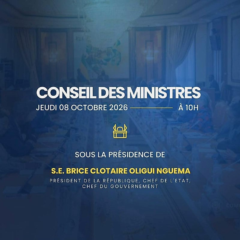 Façade du Palais présidentiel au Gabon, siège du Conseil des ministres.
