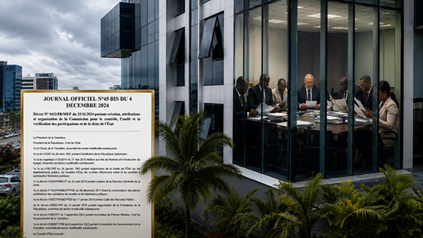 Bâtiment institutionnel évoquant la Cour de Cassation du Gabon