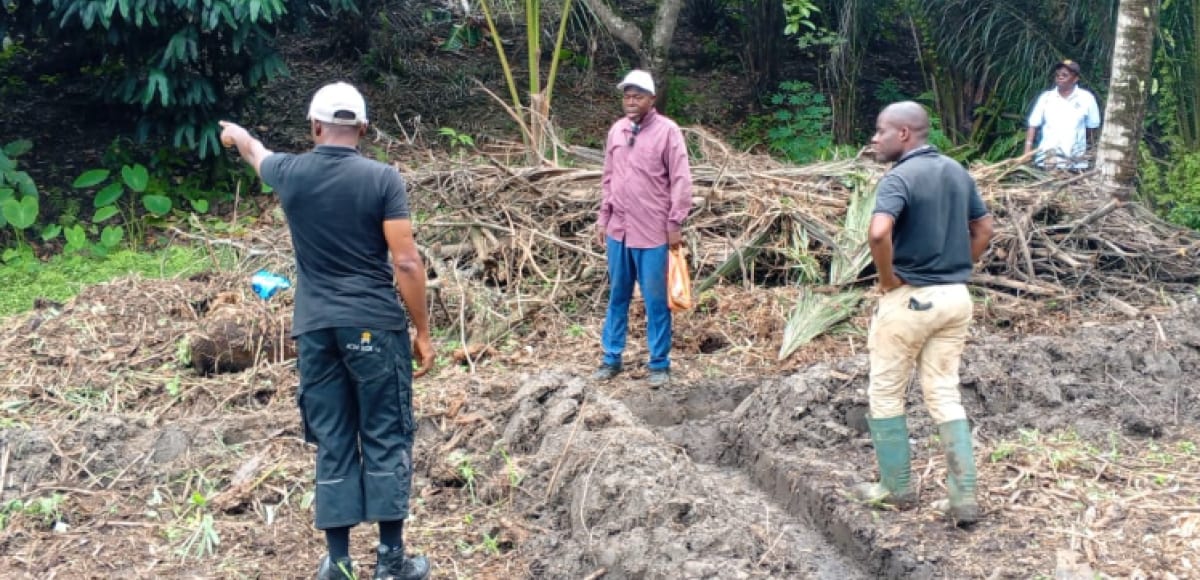 Parcelle agricole expérimentale dans un centre de démonstration au Gabon