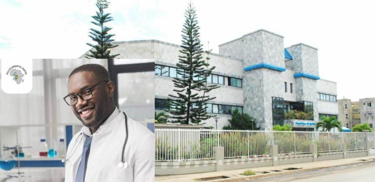 Patients dans une salle d'attente d'un établissement de santé au Gabon