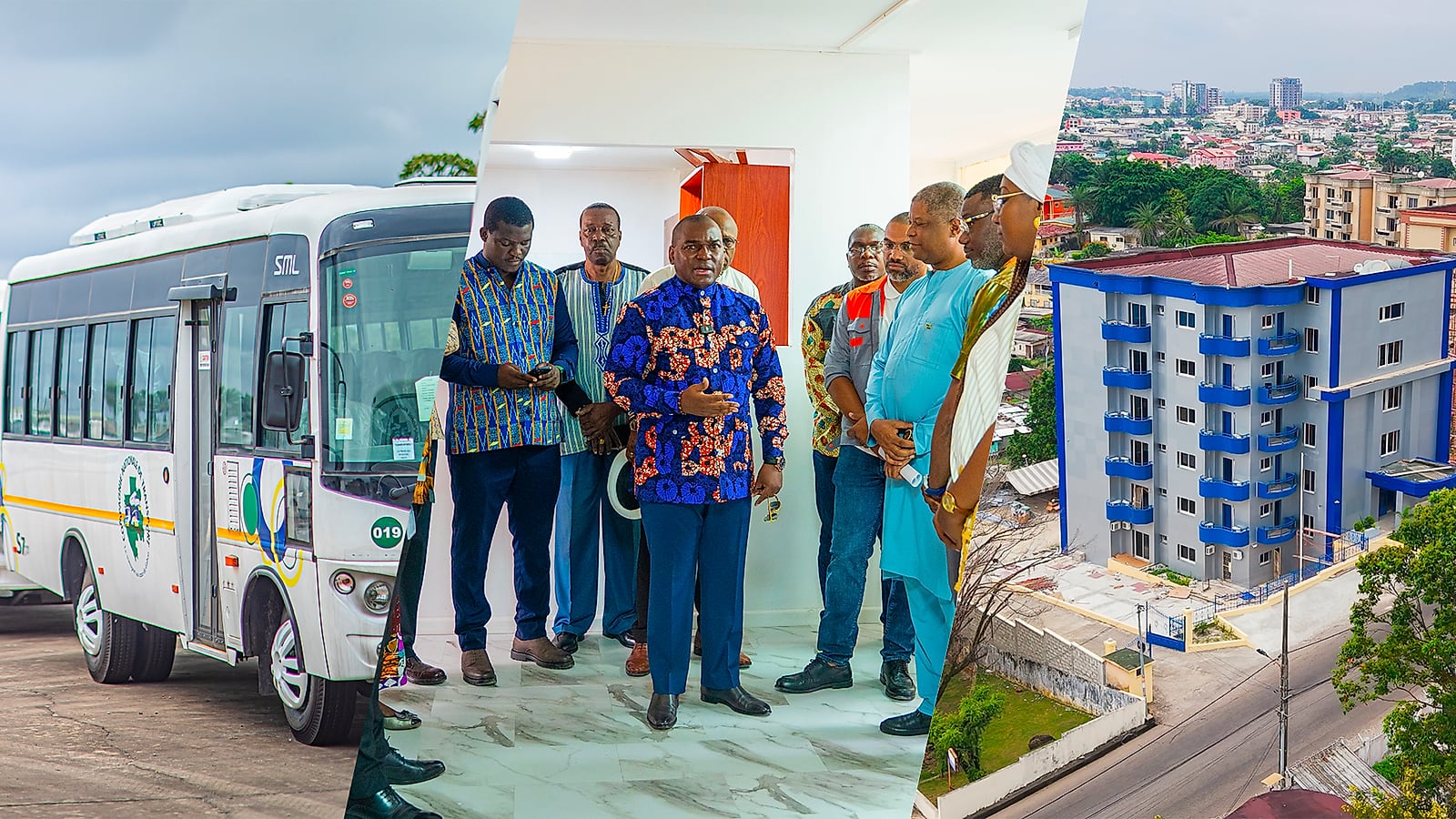 Chantier de travaux publics au Gabon, illustration du secteur des transports