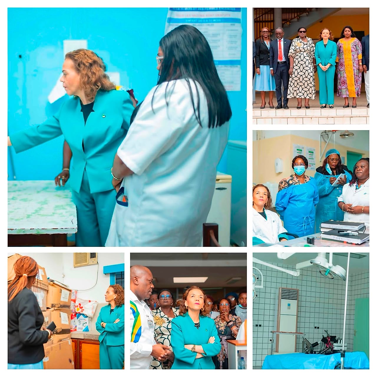 Ministre de la Santé du Gabon visitant un site à Port-Gentil