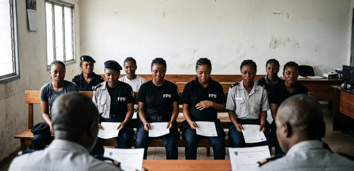 Bâtiment d'une école de formation policière au Gabon, illustration institutionnelle