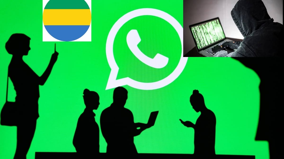 Écran de smartphone avec l'application WhatsApp et un symbole de sécurité
